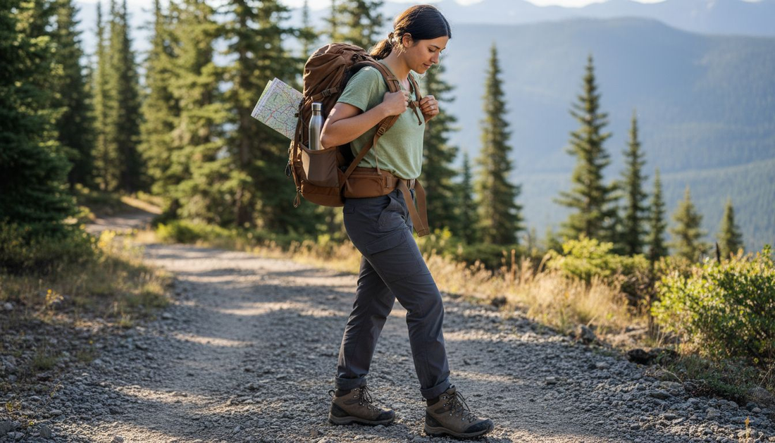 Eco-conscious adventurer in lightweight sustainable clothing