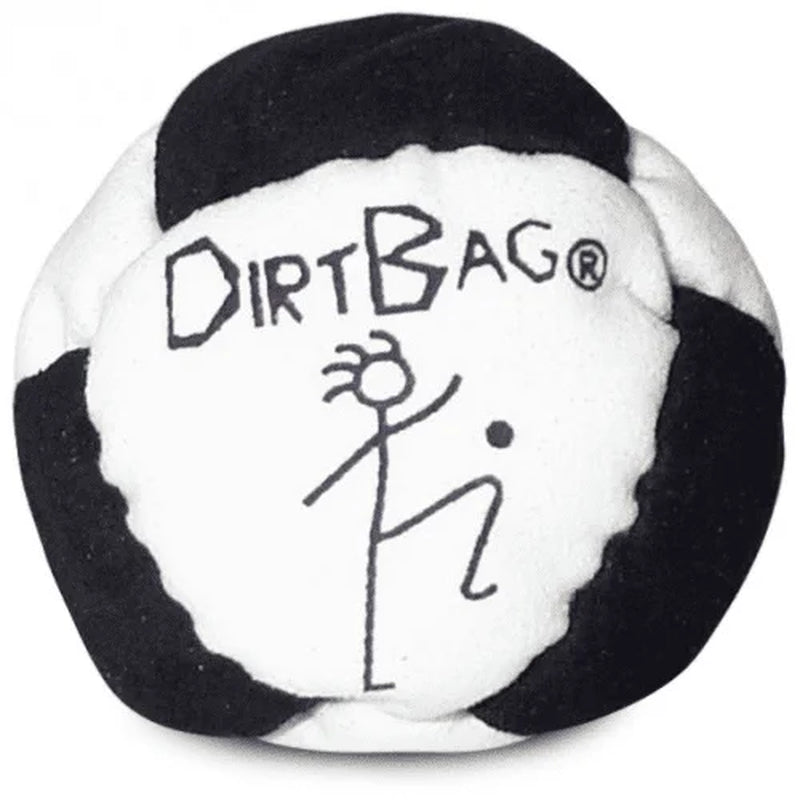 Dirtbag Classic Footbag - Blue & Black Suede Hacky Sack - Slow Speed Control for Beginners & Freestyle - Embroidered Design