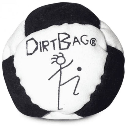 Dirtbag Classic Footbag - Blue & Black Suede Hacky Sack - Slow Speed Control for Beginners & Freestyle - Embroidered Design