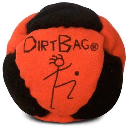 Dirtbag Classic Footbag - Blue & Black Suede Hacky Sack - Slow Speed Control for Beginners & Freestyle - Embroidered Design