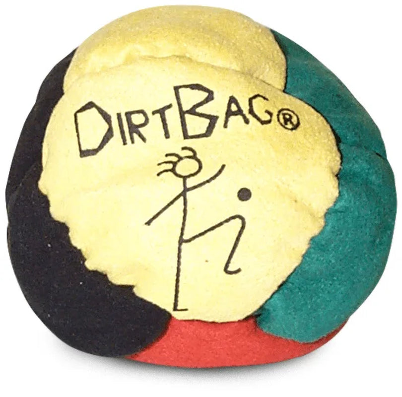 Dirtbag Classic Footbag - Blue & Black Suede Hacky Sack - Slow Speed Control for Beginners & Freestyle - Embroidered Design
