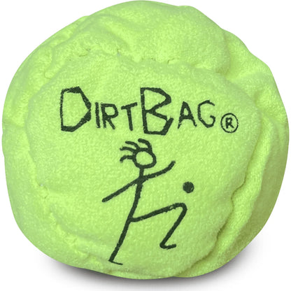 Dirtbag Classic Footbag - Blue & Black Suede Hacky Sack - Slow Speed Control for Beginners & Freestyle - Embroidered Design